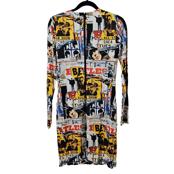 Alice + Olivia The Beatles Delora Mini Dress All Star Show 10 Long Sleeve NWT - Picture 3 of 7